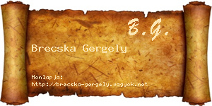 Brecska Gergely névjegykártya